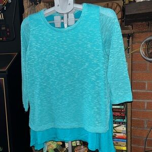 Chelsea & Theodore Teal Knit Top